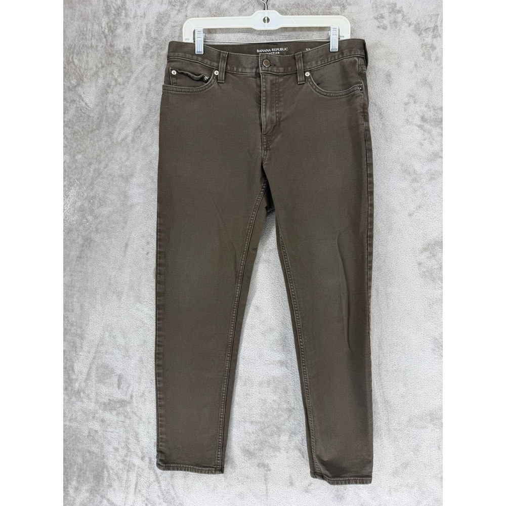Banana Republic Pants Mens 32x30 Traveler Athletic Tapered Coffee Bean EUC